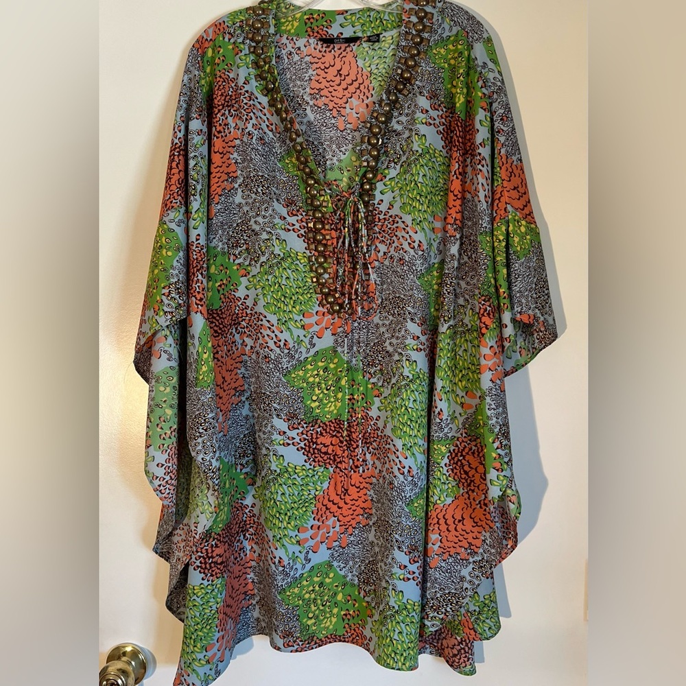 Dash by Kardashian beaded brass tunic cover up size xxs